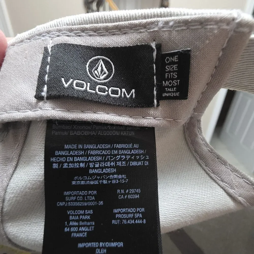 Volcom Stone Wonder Sunflower Dad Hat Light Gray Adjustable Strapback Cap OSFM